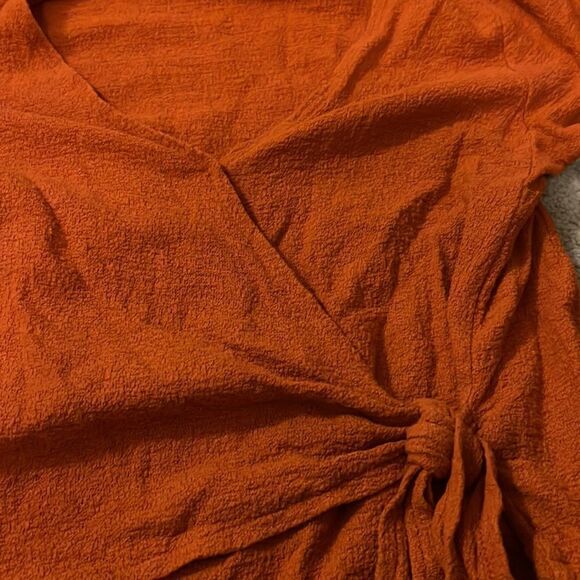 Madewell textured tie front blouse S - Picture 6 of 7